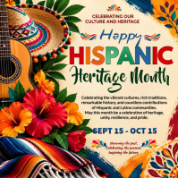 Gelb Hispanic Heritage Month Celebration Kwadrat Template