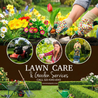 Yellow Floral Lawn Care and Garden Services Instagram Post template