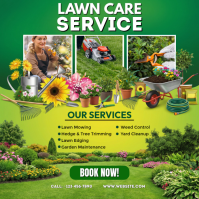 Yellow Floral Lawn Care Service Instagram Post template