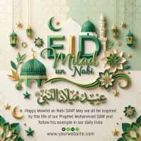 Yellow Milad Un-Nabi Celebration Persegi Template