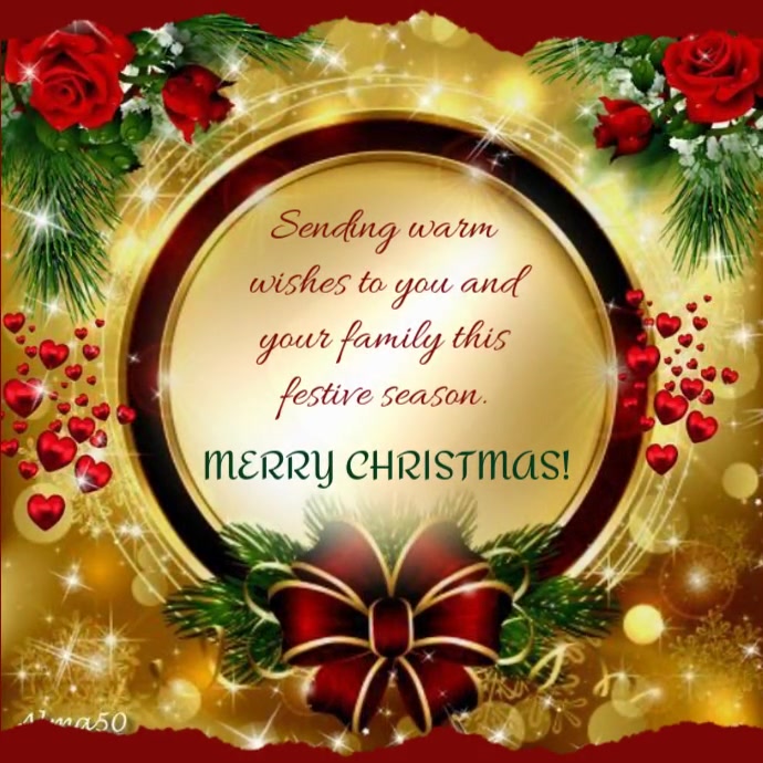 Plantilla de Yellow Floral Merry Christmas Instagram Post | PosterMyWall