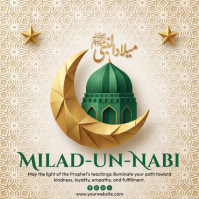 White Milad Un Nabi Celebration Instagram-Beitrag Template