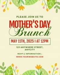 Yellow Floral Mother's Day Brunch Instagram Portrait template