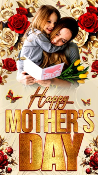 Yellow Floral Mother's Day Celebration Instagram Story Video template