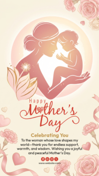 Yellow Floral Mother's Day Celebration Instagram Story template