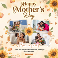 Yellow Floral Mother's Day Instagram Post template