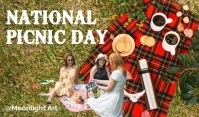 Yellow Floral National Picnic Day  Tag template