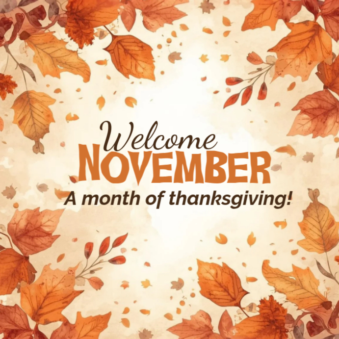 Yellow Floral New Month Of November Instagram Post Template | PosterMyWall