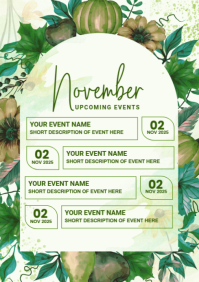 November Events Schedule Template | PosterMyWall