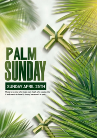 Yellow Floral Palm Sunday A5 template