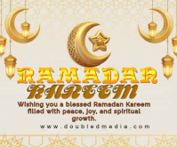 Yellow Floral Ramadan Kareem Medium Rectangle Video Rettangolo medio template