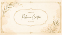 White Reserved Table Card Visitkort Template