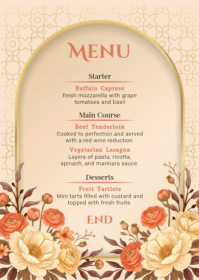 Yellow Restaurant Menu A6 Template