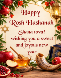 Yellow Rosh Hashanah Celebration Volantino Template
