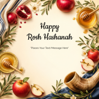 黄色 Rosh Hashanah Post Instagram Template