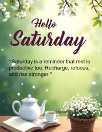 Yellow Floral Saturday Relaxation Flyer template