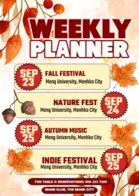 Yellow Floral Seasonal Event Poster A2 template