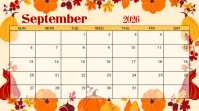Yellow September 2026 Calendar Presentazione Template