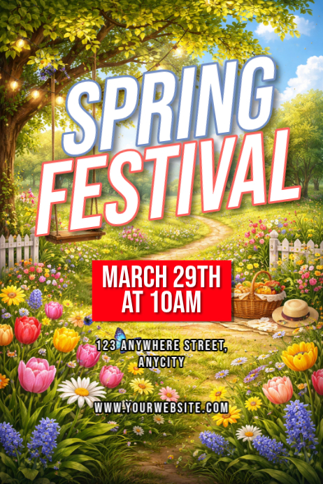 Yellow Spring Festival Posters Template | PosterMyWall