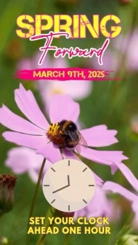 Yellow Floral Spring Forward Reel Instagram Instagram-Reel template