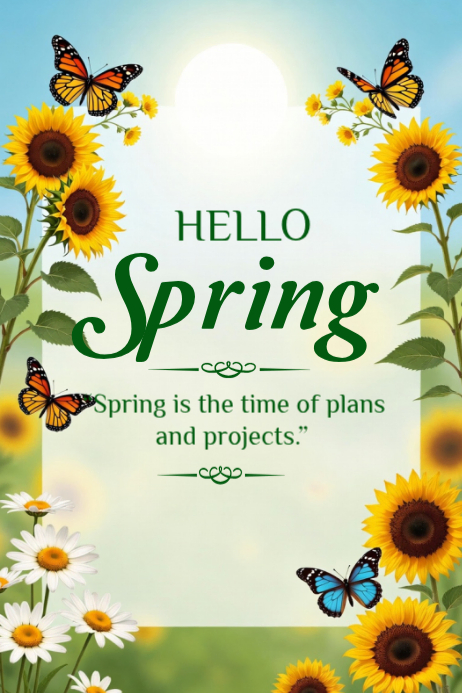 Yellow Floral Spring Poster Template | PosterMyWall