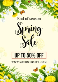 Yellow Floral Spring Sale A4 template