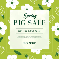 Yellow Floral Spring Sale Instagram Post template