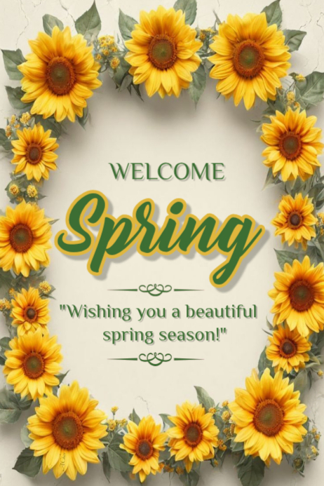 Yellow Floral Spring Welcome Poster Template | PosterMyWall