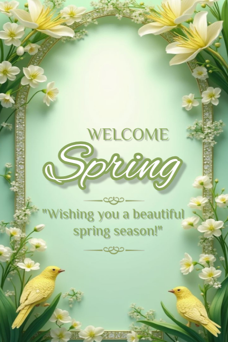 Yellow Floral Spring Welcome Poster Template | PosterMyWall