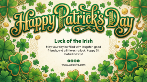 Yellow St. Patrick's Day Celebration Display digitale Template