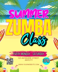 Yellow Floral Summer Zumba Classes Instagram Portrait template