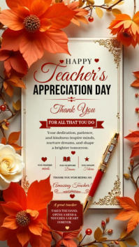 Yellow Teacher Appreciation Instagram Story Template