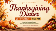 Yellow Thanksgiving Dinner Invitation งานแสดงผลงานแบบดิจิทัล Template