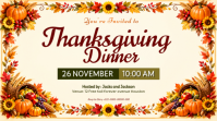 Geel Thanksgiving Dinner Invitation Digitale display Template