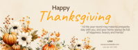 Yellow Thanksgiving Greeting Facebook Cover Photo Template