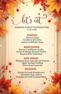 สีเหลือง Thanksgiving Dinner Half Page Wide Template