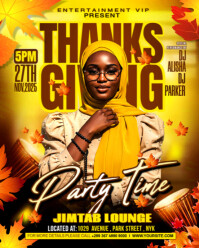 Yellow Thanksgiving Party Event Instagram Portrait Template