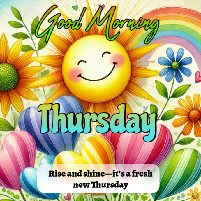 Yellow Floral Thursday Card Logo Template | PosterMyWall
