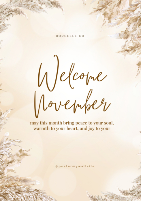 Welcome November Message A4 Template | PosterMyWall