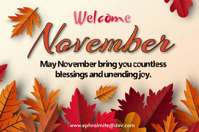 Plantilla de Yellow Floral Welcome November Label | PosterMyWall