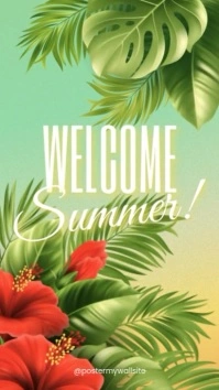 Yellow Floral Welcome Summer Instagram Reel template