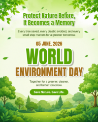 Yellow Floral World Environment Day Instagram Portrait template