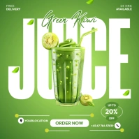 Yellow Fresh Juice Flyer Template Square (1:1)