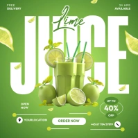 Yellow Fresh Lime Juice Promotion Square (1:1) template