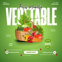 Yellow Fresh Vegetable Poster Square (1:1) template