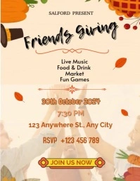 Yellow  Friends Giving  Flyer (us Letter) template