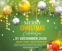 Yellow Futuristic  Merry Christmas Celebration Large Rectangle template