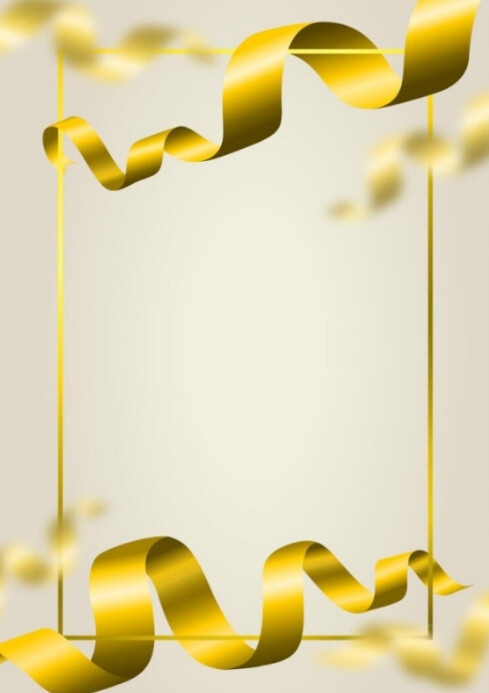 Yellow Futuristic Ribbon Frame Vector Illustr Template | PosterMyWall