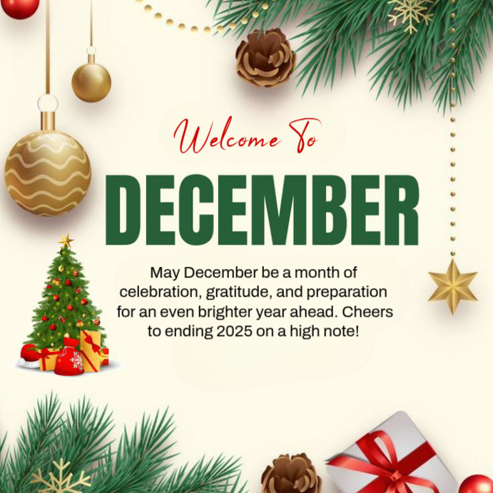 Yellow Futuristic Welcome To December 2025 Instagram Post Template ...