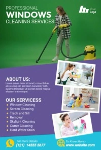 Yellow Futuristic Window Cleaning Service  Pinterest Graphic Pinterest-grafik template